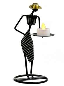 1 Hình Đồ Họa Chân Nến, Chân Nến Bằng Sắt Hiện Đại Cho Trang Trí Nhà - màu đen - Xem 5