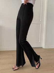 DAZY Classic Solid Straight Leg Wide Leg Pants, Business Casual Work Women Clothes Women Dress Pants