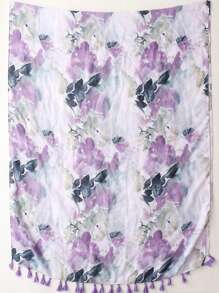 1条简约印花围巾，时尚披肩防晒围巾 - 彩色 - 查看 2