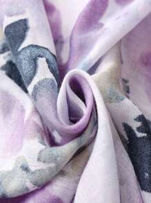 1条简约印花围巾，时尚披肩防晒围巾 - 彩色 - 查看 4