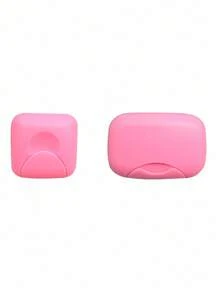 1入組PP肥皂盒簡約素色便攜式家用和旅行皂架 - 粉色 - 查看 1