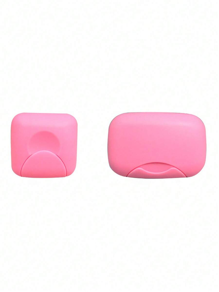 1入組PP肥皂盒簡約素色便攜式家用和旅行皂架 - 粉色 - 查看 1