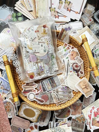 260 pezzi Carta per materiali misti, carta artigianale decorativa multiuso vintage per artigianato DIY, decorazione