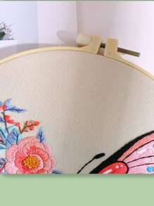 1件套蝴蝶和花卉圖案手工刺繡 - 彩色 - 查看 3