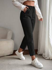 EMERY ROSE Women Spring Casual Solid Mom Fit Jeans - Black - View 4