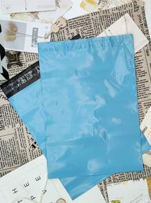 100 piezas Bolsa de paquete unicolor simple multipropósito para - Azul - Ver 3