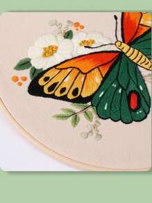 1件套蝴蝶和花卉圖案手工刺繡 - 彩色 - 查看 5