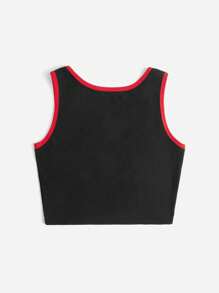 Nomouthh Letter Skull Graphic Ringer Tank Top - Black - View 2