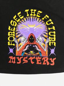 Nomouthh Letter Skull Graphic Ringer Tank Top - Black - View 4