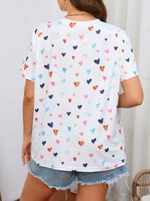 SHEIN Essnce T-shirt à imprimé cœur, été