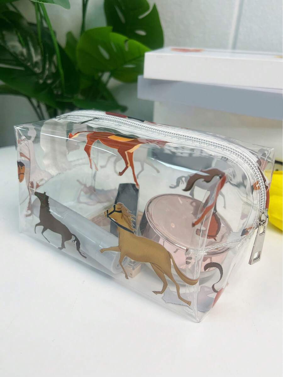 馬圖案透明PVC化妝包 - 彩色 - 查看 1
