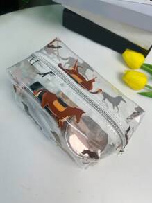 馬圖案透明PVC化妝包 - 彩色 - 查看 3