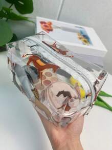 馬圖案透明PVC化妝包 - 彩色 - 查看 4