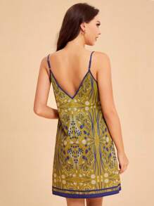 Anis Illustration Floral Print Cami Dress - Multicolor - View 2