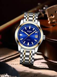 KINYUED 1pc Men Luminous Mechanical Watch - Blue - View 2