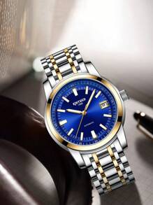 KINYUED 1pc Men Luminous Mechanical Watch - Blue - View 3
