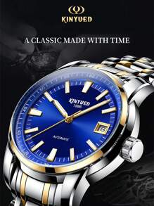 KINYUED 1pc Men Luminous Mechanical Watch - Blue - View 6