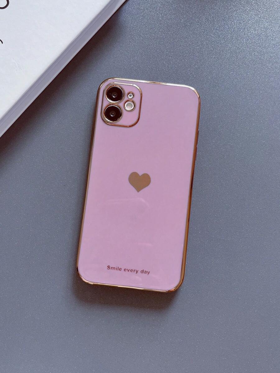 愛心圖案手機外殼 - 粉色 - 查看 1