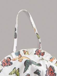 SHEIN Unity Butterfly Print Criss Cross Shirred Cami Dress - Multicolor - View 3