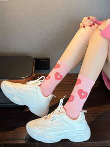 4pairs Women Strawberry Print Cute Crew Socks - Multicolor - View 2