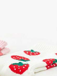 4pairs Women Strawberry Print Cute Crew Socks - Multicolor - View 3