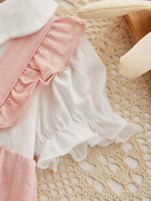 女婴连体衣，带彼得潘领和二合一设计，休闲风格 - 彩色 - 查看 5