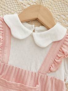 女婴连体衣，带彼得潘领和二合一设计，休闲风格 - 彩色 - 查看 6