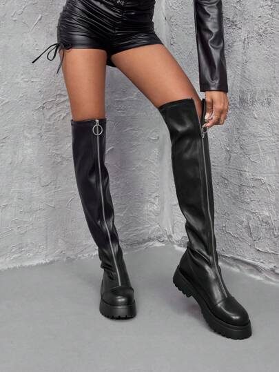 CUCCOO SZL O-Ring Decor Zip Front Boots Vacation Shoes Summer For Spring Spring Break Easter For Christmas