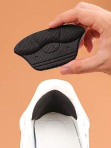 2pcs Minimalist Back Heel Pads, Polyester Fashion Black Shoes Accessories For Sneakers - Black - View 2