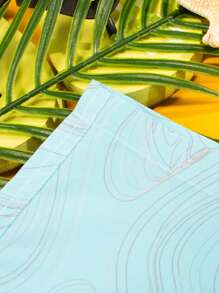 Surfspeed Hombres Shorts de natación con estampado de ombré de cintura con cordón - Azul - Ver 3