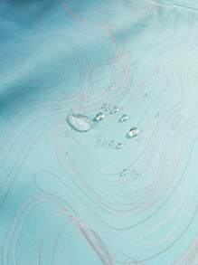 Surfspeed Hombres Shorts de natación con estampado de ombré de cintura con cordón - Azul - Ver 4