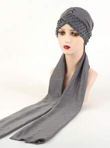 1pc Hijab With Faux Pearl Detail For Women