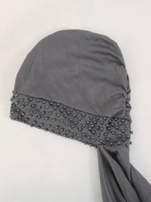 1pc Hijab With Faux Pearl Detail For Women
