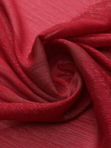 1 Khăn Màu Bạc Lấp Lánh Hình Chữ Nhật Dài Khăn Choàng Polyester Cho Nữ - Màu Đỏ Sâu - Xem 3