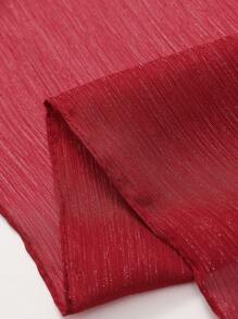 1 Khăn Màu Bạc Lấp Lánh Hình Chữ Nhật Dài Khăn Choàng Polyester Cho Nữ - Màu Đỏ Sâu - Xem 4