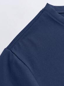 Áo thun & Áo lót Nam Slogan Giải trí - Màu xanh lam - Xem 5