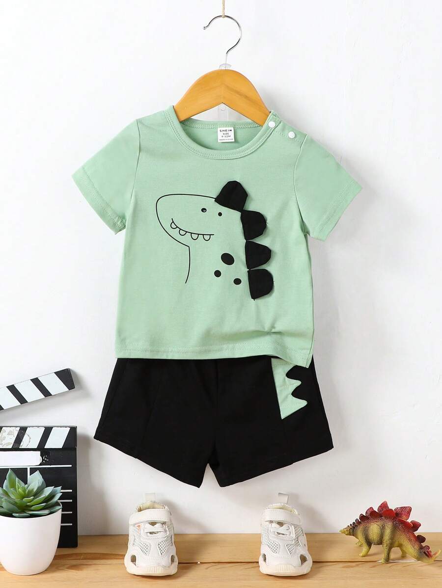 Đứa bé trai Đồ họa Hoạt hình Thiết kế bản vá 3D Áo thun & quần đùi - Nhiều màu - Xem 1