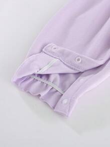 Peninsula Baby 女婴休闲吊带设计连体裤（二合一） - 紫色 - 查看 4