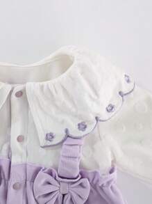 Peninsula Baby 女婴休闲吊带设计连体裤（二合一） - 紫色 - 查看 6