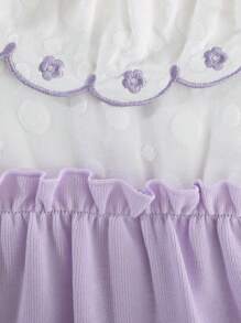 Peninsula Baby 女婴休闲吊带设计连体裤（二合一） - 紫色 - 查看 8