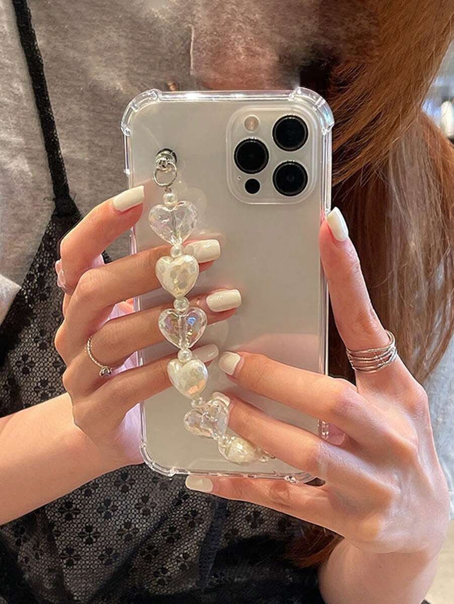 Estuche transparente para teléfono anticaída con correa de mano - transparente - Ver 1