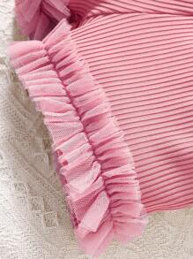 Toddler Girls Ruffle Trim Tank Top & Shorts - Pink - View 4