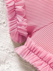 Toddler Girls Ruffle Trim Tank Top & Shorts - Pink - View 5
