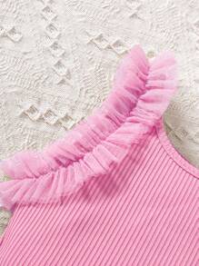 Toddler Girls Ruffle Trim Tank Top & Shorts - Pink - View 6