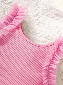 Toddler Girls Ruffle Trim Tank Top & Shorts - Pink - View 7
