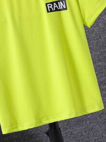 SHEIN Tween Boy Slogan Graphic Tee Without Necklace - Yellow - View 3