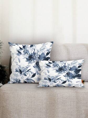 1 pieza con estampado floral Funda de almohada lumbar sin moderno de tela Funda decorativa para cojín para casa