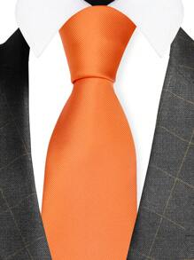 1pc Men Solid Fashionable Tie For Daily Decoration - Orange - View 1