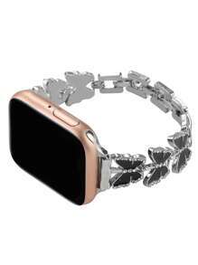 蝴蝶裝飾錶帶適用於Apple Watch - 黑色 - 查看 4
