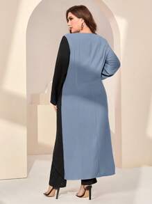 Mulvari Plus Two Tone Asymmetrical Hem Top & Trousers - Multicolor - View 2